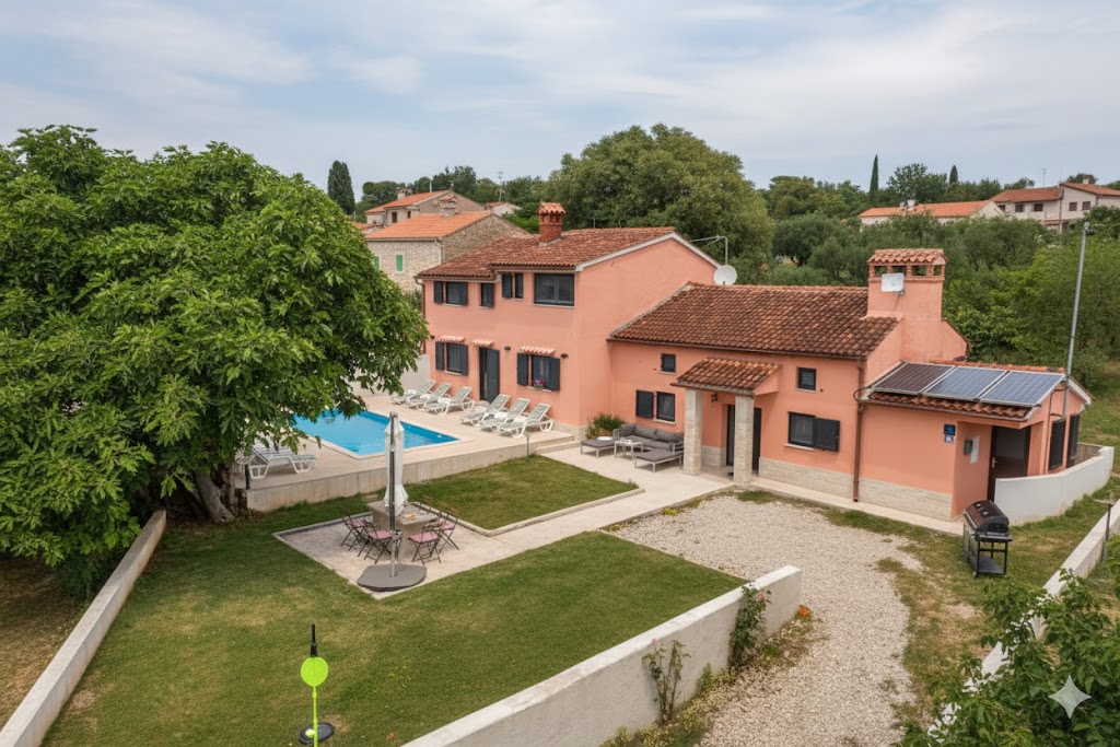 Villa Palazzina Burjaki - Traditional Istrian stone villa with terracotta roof near Labin, Croatia